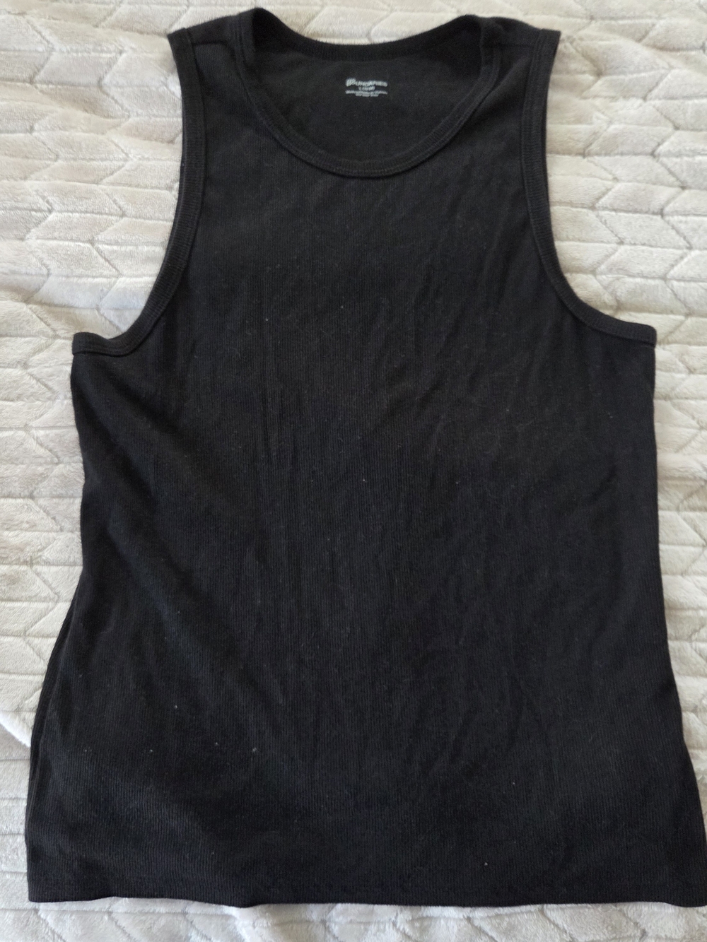 No Boundaries Black Ribbed Scoop Neck Tank